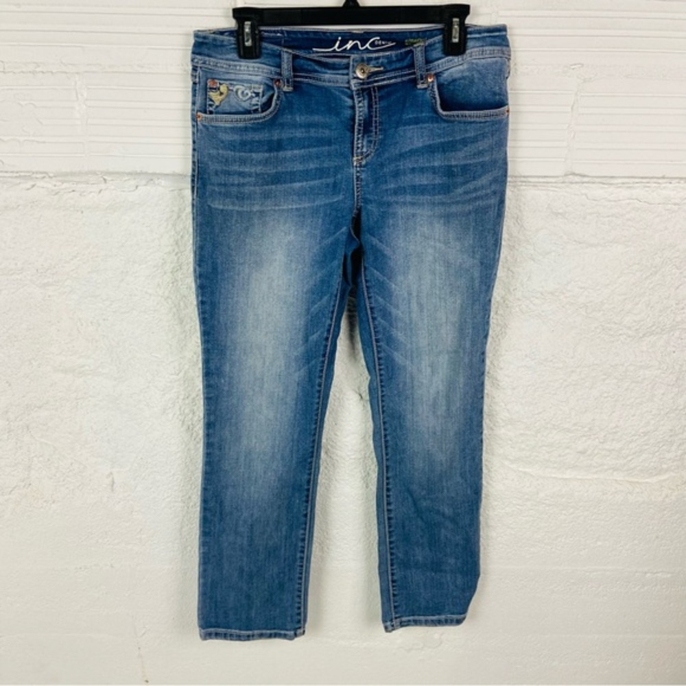 INC International Concepts denim straight leg regular fit crop Blue Jeans size 8